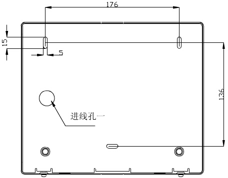 转换开关采用壁挂式安装，安装孔位置和安装孔距